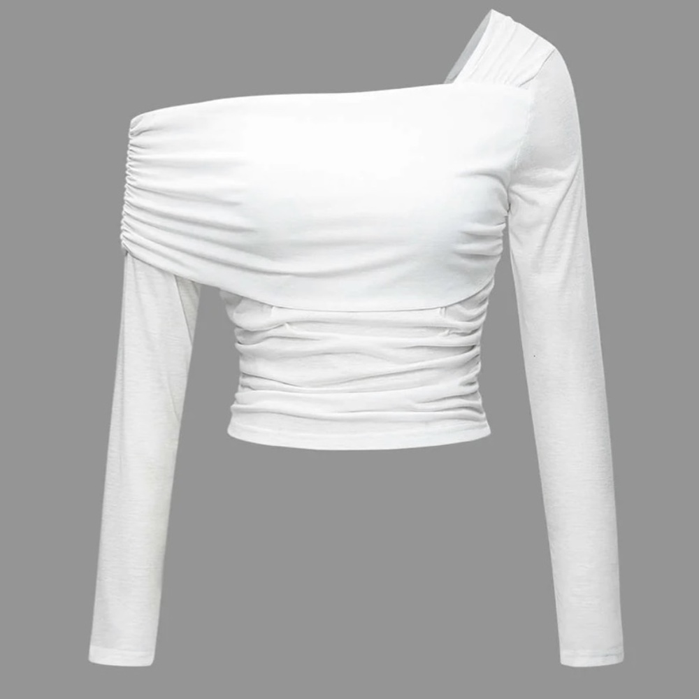 Asymmetrical Long Sleeve Knit Top